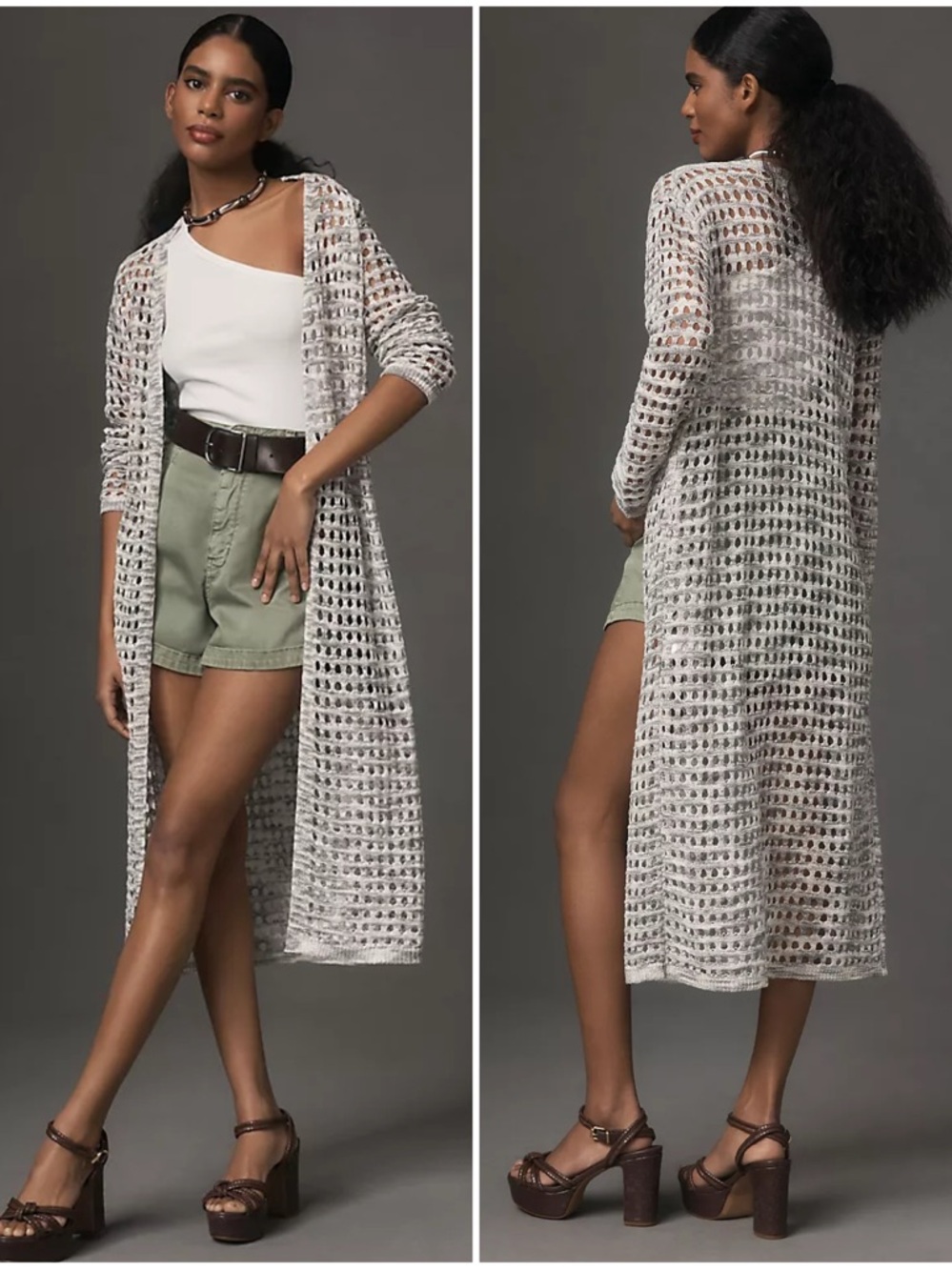 By Anthropologie Open Weave Cardigan Duster Women’s Sweater One Size